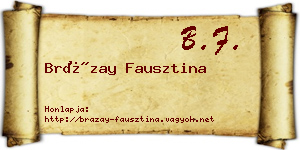 Brázay Fausztina névjegykártya